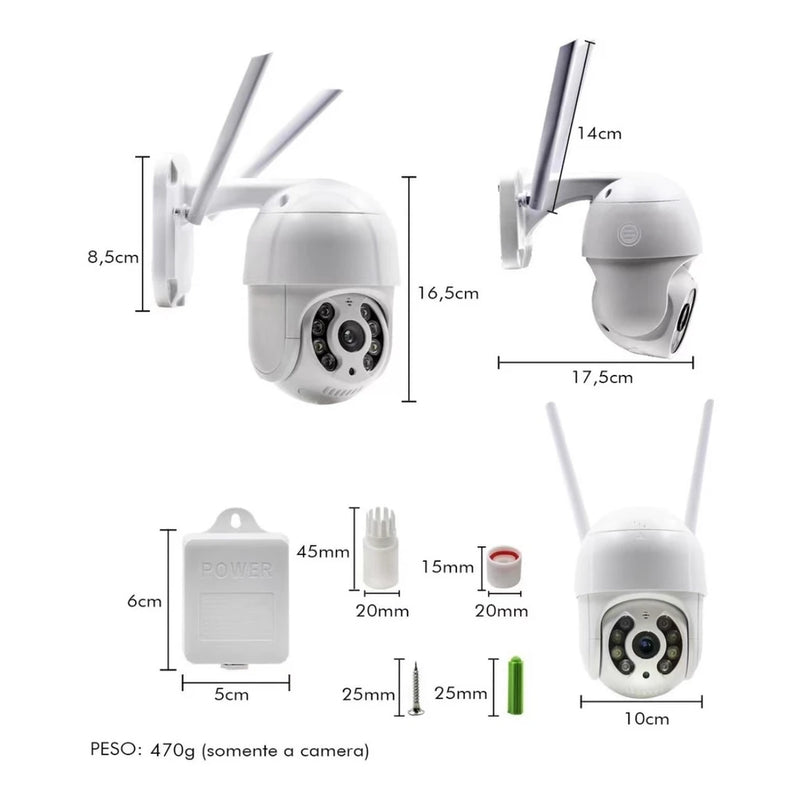 Câmera WiFi à prova de água Icsee HD 2 Antenas