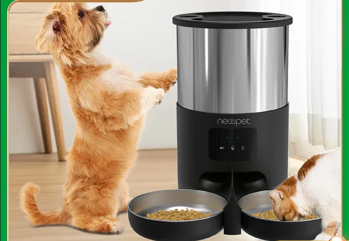 Alimentador automático para gatos e cães 5L inteligente para animais de estimação, Dispensador de alimentos com gravador de microfone Temporizador